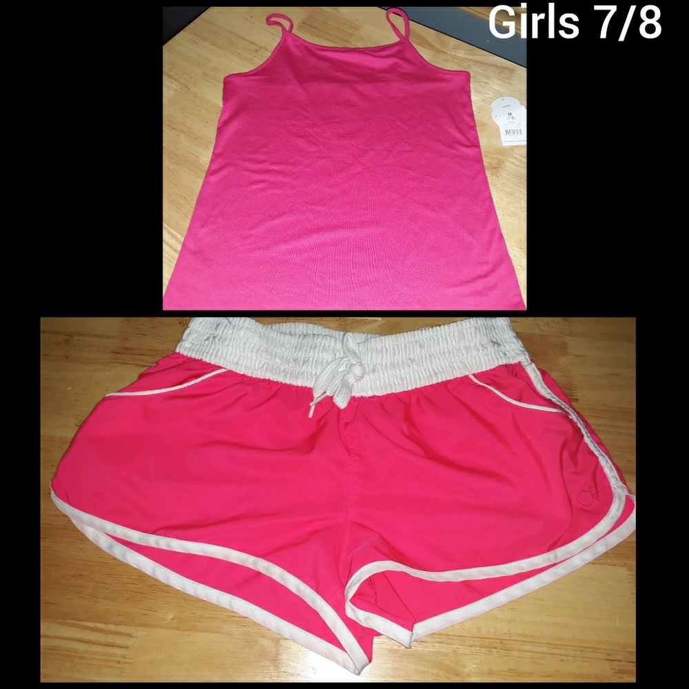 Girls Pink NWT Tank Top w\ Op Shorts